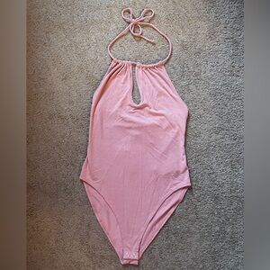 Forever 21 pink halter top body suit tank top size medium NWT